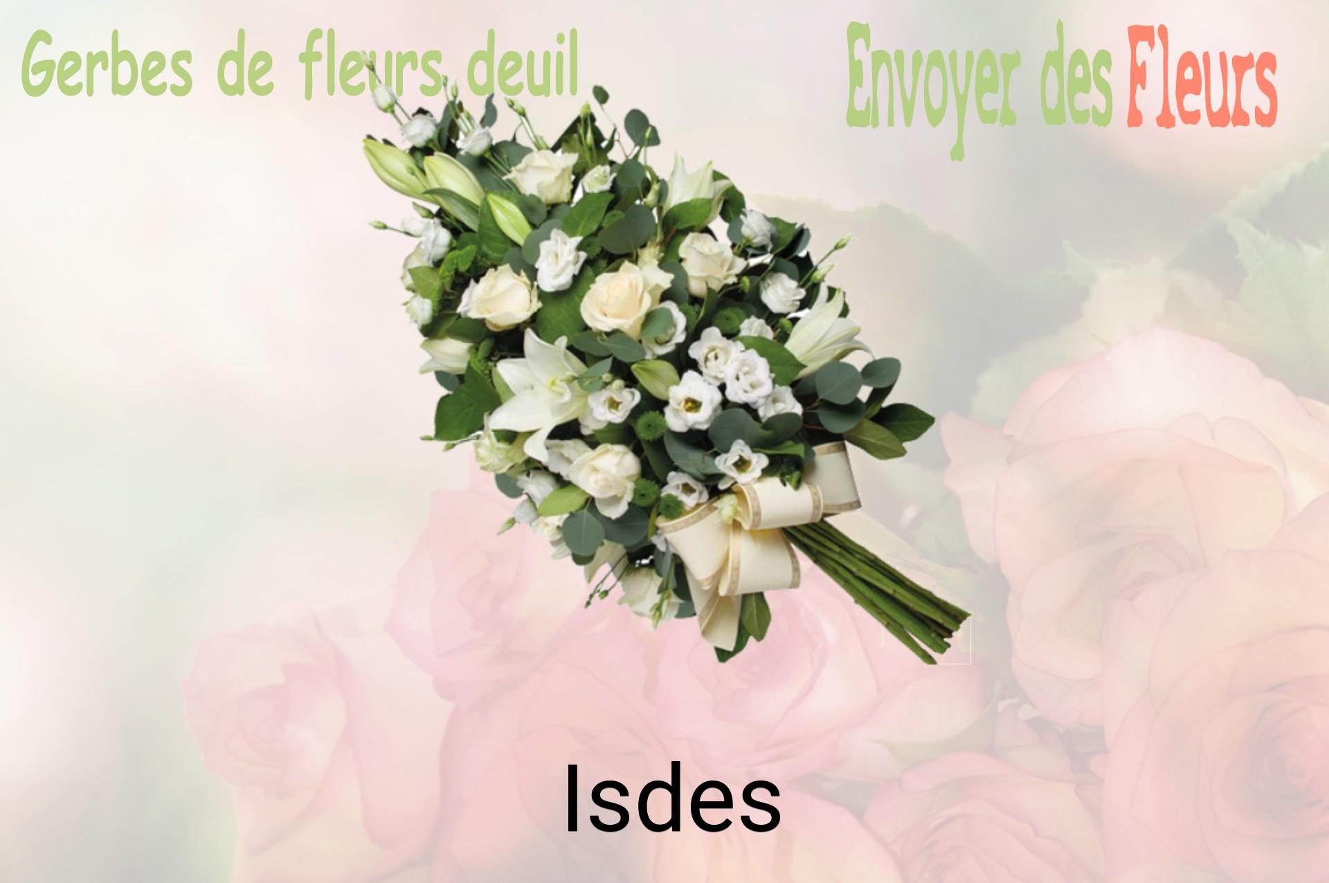 Gerbe de fleurs de deuil livrée à Isdes